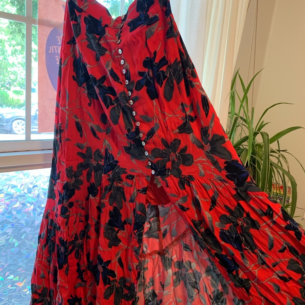 Free people Maxi Floral Skirt with buttons